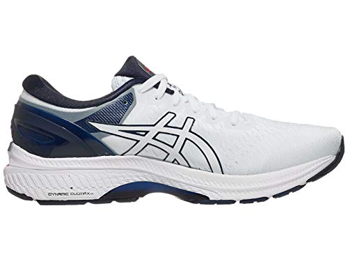 Asics Zapatillas de running Gel-Kayano 27 para hombre, Blanco (Blanco (White/Peacoat)), 44.5 EU