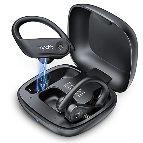 Auriculares Inalambricos Deportivos - Auriculares Bluetooth 5.0 Sport IP6 Impermeable con Micrófono - Calidad de Sonido HD - 35Hrs y Pantalla LED - Cascos Inhalabricos para Gimnasio Correr Trabajos