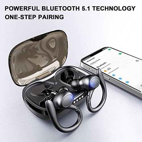 Auriculares Inalambricos Deportivos, Auriculares Bluetooth 5.1 Sport IP7 Impermeable Cascos Inalambricos con Microfono, Control Táctil In-Ear Auriculares Running, Hi-Fi Estéreo, Reproducci 40 Horas