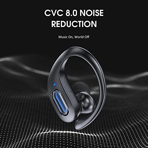 Auriculares Inalámbricos Deportivos con Cancelación de Ruido Estéreo, In-Ear Auriculares Bluetooth IP7 Impermeable, Calidad de Sonido HD con Micrófono Reproducción de 40H para Running Viajes (Negro)