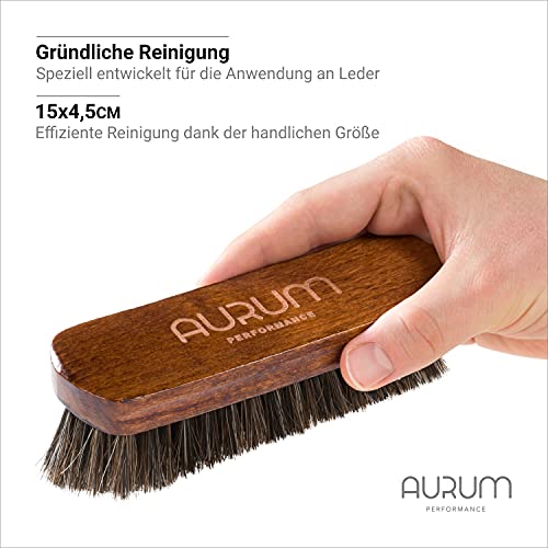 Aurum-Performance® Cepillo de cuero para la limpieza suave en seco y húmedo de piel, así como para Alcantara, cepillo suave para limpieza de cuero para el cuidado del coche (cepillo de piel)