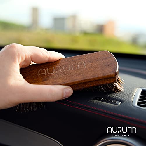 Aurum-Performance® Cepillo de cuero para la limpieza suave en seco y húmedo de piel, así como para Alcantara, cepillo suave para limpieza de cuero para el cuidado del coche (cepillo de piel)