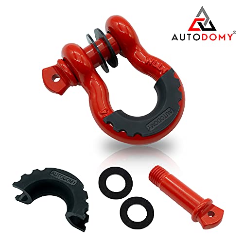 Autodomy Grillete 4x4 Profesional 3/4" - Alta Resistencia Rotura 4,75 Toneladas - Acero Forjado Galvanizado - Remolque Arrastre Recuperación Vehículos - Levantamiento Cargas Pesadas - Pack 2 Unidades