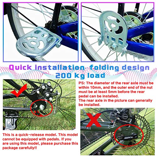 auvstar Cojín para Asiento Trasero de Bicicleta,Asiento Bicicleta Niño Trasera,Asiento Trasero de Bicicleta de Montaña Incluidos Respaldo, Reposabrazos y Pedales