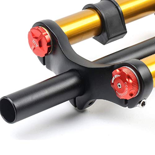 AWJ Bicicleta con suspensión Horquilla Delantera para Bicicleta 26 27.5 29 Pulgadas Control de Doble Hombro MTB Suspensión Cuesta Abajo Presión de Aire Tubo Recto Aleación de Aluminio Ultra