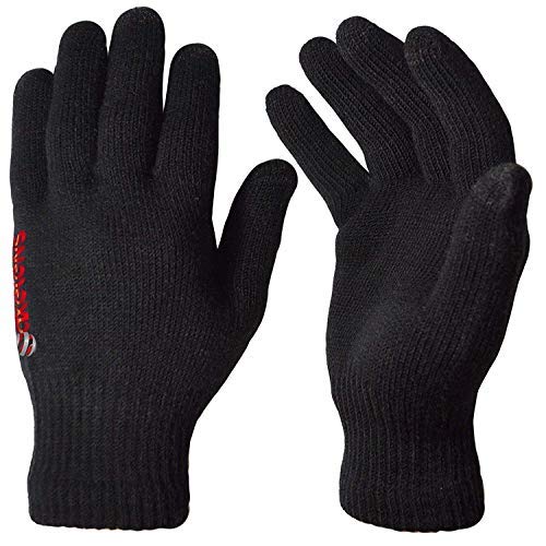 AXELENS Guantes Táctiles Invernales Calientes Cómodos Unisex Interno de Suave Felpa - para Smartphones, Teléfonos Móviles y Tablets - Universales Hombre Mujer - Confección Regalo Incluida - Negro