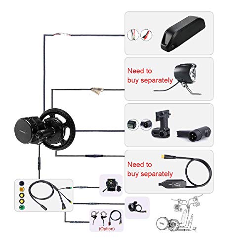 BAFANG Bicicleta eléctrica BBS02B 48V 750W Kit de conversión de Bicicleta de montaña con Motor Central Bicicleta de EBike con batería de 48V 13/16/17.5Ah Batería de Litio