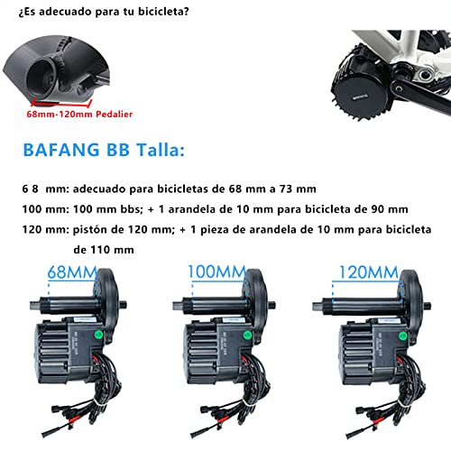 Bafang Bicicleta Eléctrica Motor Central BBS03B BBSHD Kit de Conversión 48V 1000W Motor Central con Batería de 52V 16Ah / 20Ah (Opcional) 48V1000W-C18-42T-100-52V 16AH