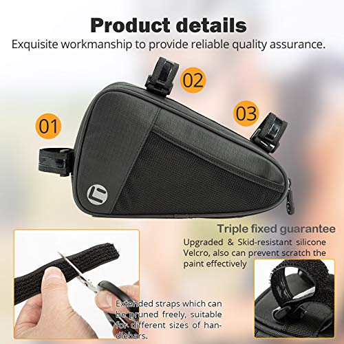 BAIGIO Bolso de Bicicleta Triangle Bolsa Frontal de Tubo para Bicicleta Impermeable Alforjas Delantera Triangulo Bolsa del Tubo Frontal Titular Triángulo Ciclismo Bicicleta (Negro)