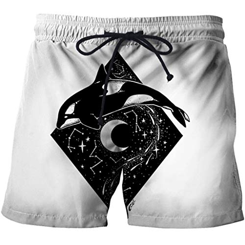 Bañador 3D para hombre Moda Casual for Hombre Rápida Troncos Secos Nadar con Los Bolsillos 3D Creativo Impreso Orca y Modelo de Estrellas Verano Cómodo Personalidad Junta Shorts de Playa Shorts de pla