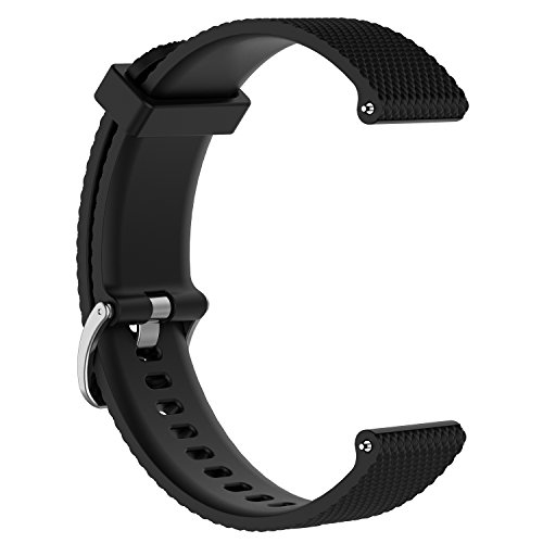 Bandas de repuesto para Garmin Vivoactive 3 / Vivomove / Vivomove HR Fitness Watch 20 mm Correa de silicona suave ajustable Quick Release Accesorio Watchband (Negro, S)