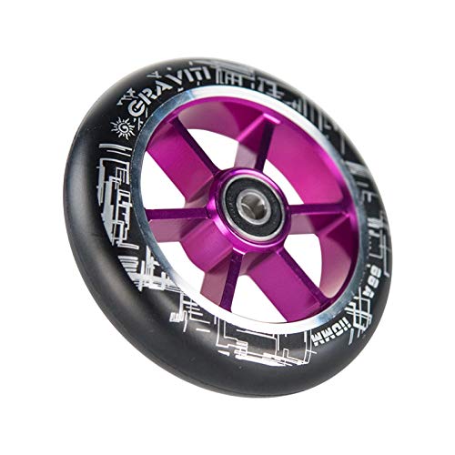 BANGHA Ruedas De Scooter 110mm Pro Scooter Ruedas de núcleo de Aluminio 2pcs 110mm Pro Stunt Scooter Wheels Ruedas De Scooter Freestyle (Color : Violet)