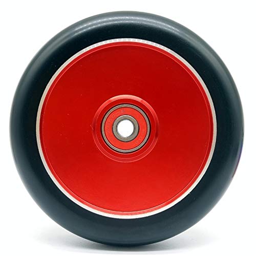 BANGHA Ruedas De Scooter 2 unids 110 mm de Alta Elasticidad Truco Scooter PU Ruedas aleación de Aluminio núcleo con rodamientos patinetas Ruedas Ruedas De Scooter Freestyle (Color : 110mm Red)