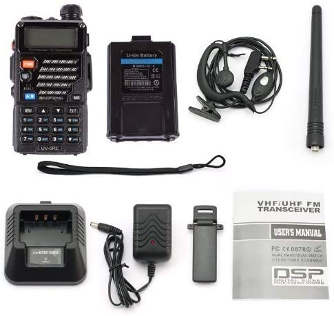 BaoFeng UV-5RE UHF/VHF Radio Bidireccional con Auricular, Doble Banda