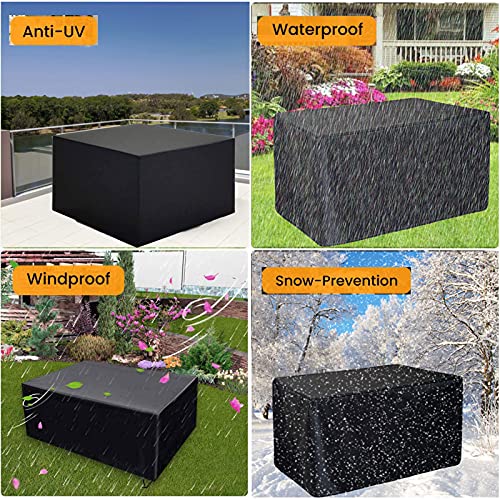 BAOFI Cubierta de Muebles de Jardin 275x160x180cm, Funda para Mesa de Jardin Impermeable, Funda Muebles Patio Cuadrada 420D Paño Oxford Resistente al Polvo Impermeable