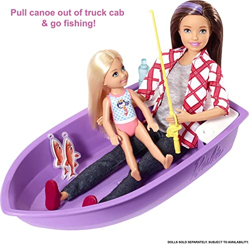 Barbie DreamCamper 3 en 1 - Autocaravana Transformable - Con Piscina, Camioneta y Barca - Rosa - 50 Accesorios - 1 m - Regalo para Niños de 3-7 Años