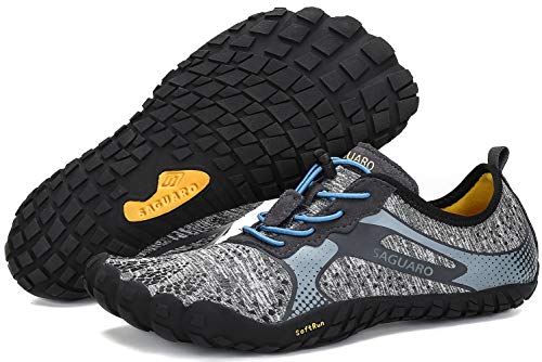 Barefoot Zapatos Descalzos Zapatillas Minimalistas de Trail Running para Hombre Mujer Gris 46