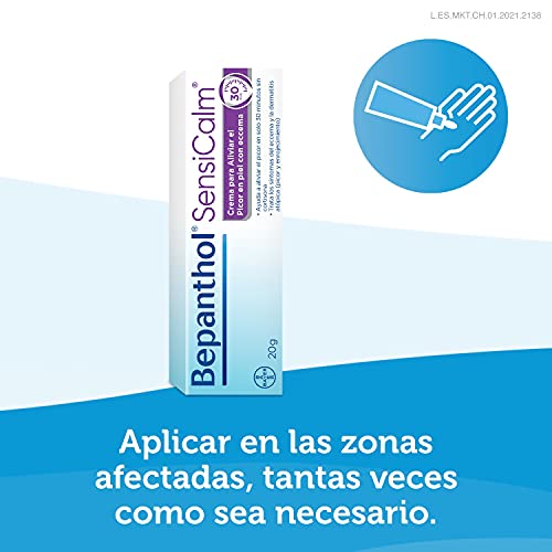 Bepanthol Calm Crema para Aliviar el Picor y Enrojecimiento de las Irritaciones Cutáneas en Solo 30 Minutos, Sin Cortisona, 20 g