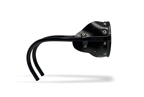 BERTONI Gafas Polarizadas Montaña Glaciar Esqui Alpinismo Trekking Climbing - Mod. Alps Italy (Negro - Espejo Azul Polarizado)