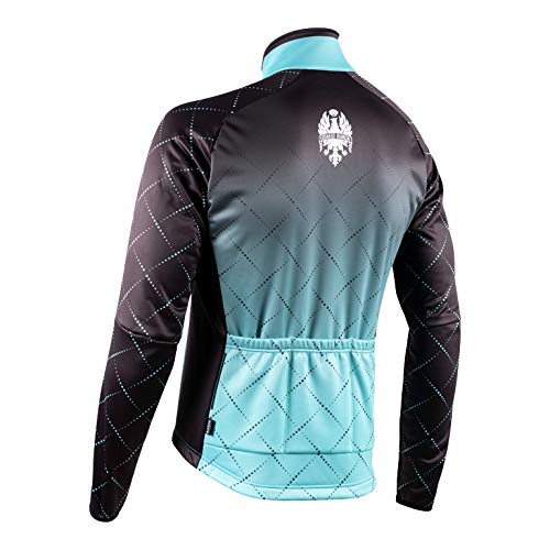 Bianchi Milano - Chaqueta térmica invernal cortavientos modelo TRAONA, color azul y negro 4300, talla M