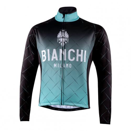 Bianchi Milano - Chaqueta térmica invernal cortavientos modelo TRAONA, color azul y negro 4300, talla M