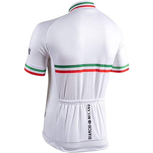 Bianchi Milano Isalle Camiseta de Manga Corta, Blanco, Small para Hombre