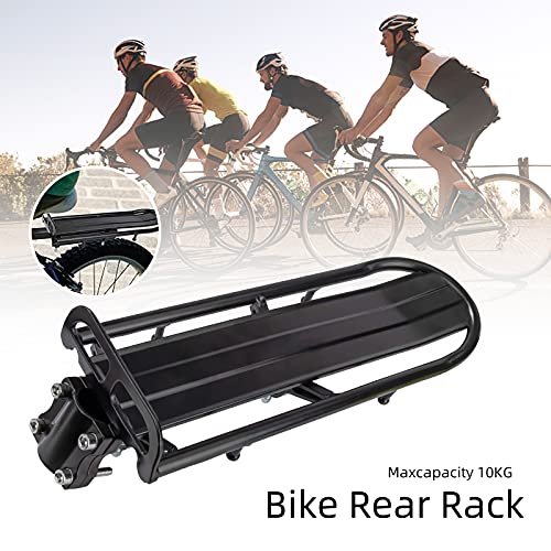 Bicicleta Trasera Estante Portaequipajes Trasero, Ajustable Carrier Trasera, Aluminio Tijas Bicicleta de Montaña Portabicicletas Capacidad de 20 kg