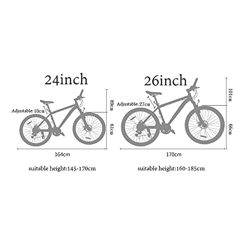 Bicicleta,Bicicleta de montaña,Bicicleta de choque de 21 velocidades,Con marco de acero con alto contenido de carbono,Freno de disco doble mecánico,Para adultos y adolescentes, no es fácil de def