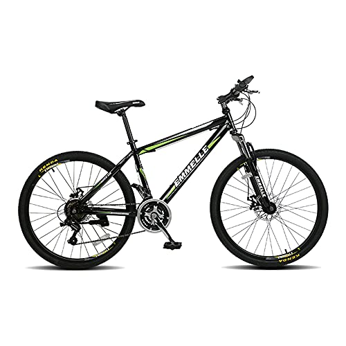 Bicicleta,Bicicleta de montaña,Bicicleta de choque de 21 velocidades,Con marco de acero con alto contenido de carbono,Freno de disco doble mecánico,Para adultos y adolescentes, no es fácil de def