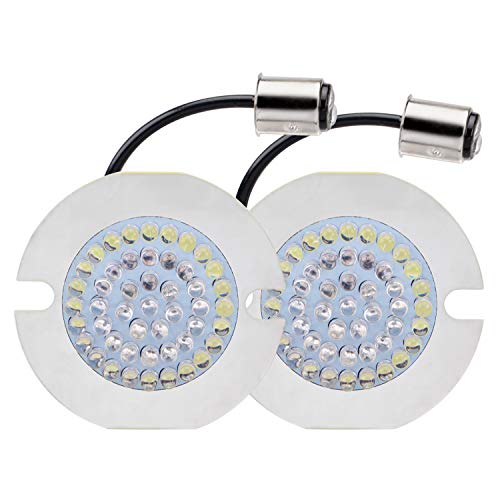 BID4ZE Juego de luces de señales de giro delanteras con enchufe LED 1157 de estilo plano de 3 1/4"compatible con Harley Davidson Softail Dyna Sportster Glide