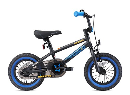 BIKESTAR Bicicleta Infantil para niños y niñas a Partir de 3 años | Bici 12 Pulgadas con Frenos | 12" Edición BMX Negro