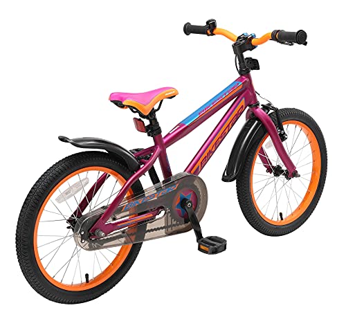 BIKESTAR Bicicleta Infantil para niños y niñas a Partir de 5 años | Bici de montaña 18 Pulgadas con Frenos | 18" Edición Mountainbike Berry Naranja