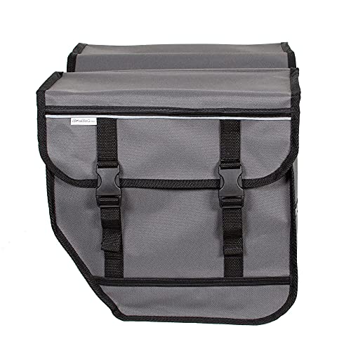 BikyBag Model M - Alforjas dobles para bicicleta - Bolsa para bicicleta para rack trasero (gris)