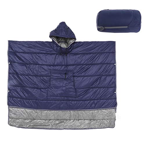 Bnineteenteam Saco de Dormir con Capa con Capucha, multifunción de Nailon, cálido, portátil, Suave, Impermeable, Saco de Dormir para Acampar al Aire Libre, Viajar