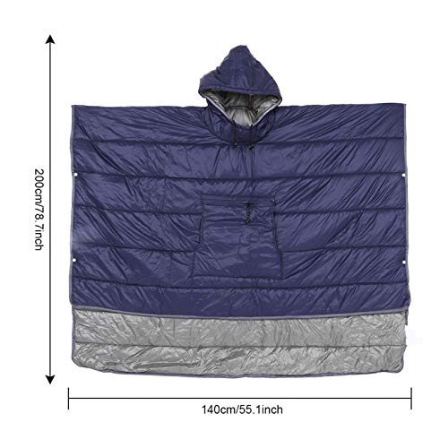 Bnineteenteam Saco de Dormir con Capa con Capucha, multifunción de Nailon, cálido, portátil, Suave, Impermeable, Saco de Dormir para Acampar al Aire Libre, Viajar