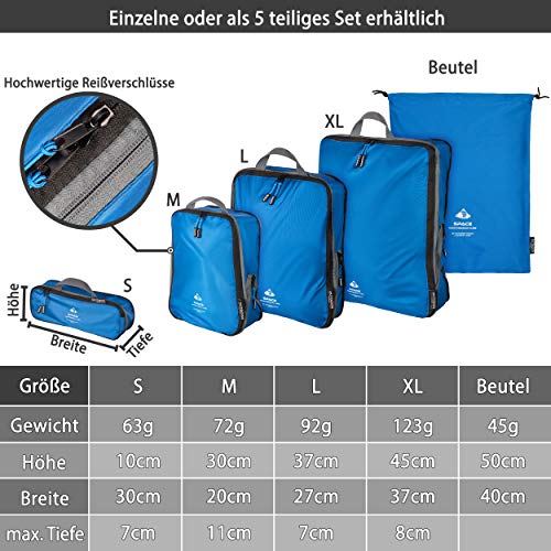 Bolsas de Embalaje ultraligeras con compresión - Cubo de Embalaje Ultraligero para Mochila y Maletas - Impermeable, Cubos de Empaque de Compresión como Organizador de Equipaje y Bolsa de Ropa