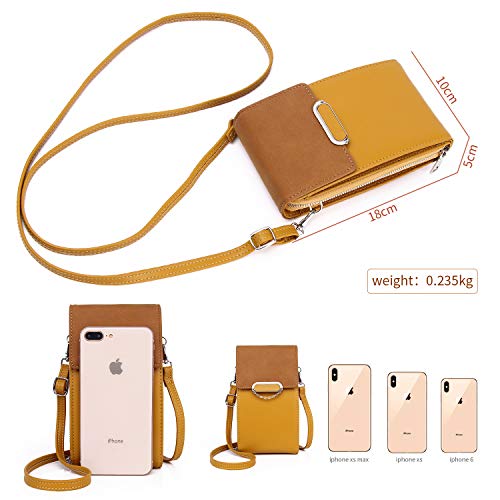 Bolso de Hombro para teléfono móvil para Mujer, Bolso pequeño de Piel sintética para Mujer, Cartera para Mujer con Ranuras para Tarjetas y Correa