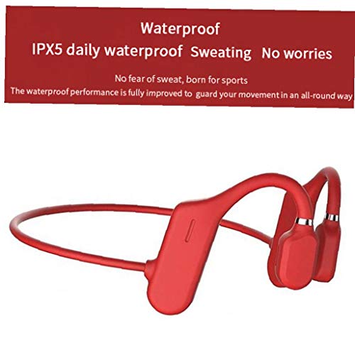 Bone Conduction Headphones Bluetooth Wireless Earphones Sports Open Ear Headphones Waterproof Lightweight Red