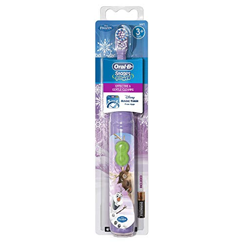 Braun Oral-B Stages Power Kids Batería de Cepillo de Dientes Niños 3 + Años Disney Frozen la Reina de Hielo + MAGIC temporizador, Modelos Aleatorios