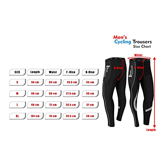 Brisk Bike Mallas térmicas de ciclismo Leggings largos de ciclismo Mallas de ciclismo acolchadas para ciclista profesional Pantalones Ropa de bicicleta de montaña (Black/Red, L)