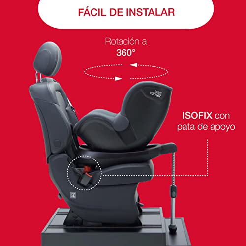 BRITAX RÖMER Silla Coche DUALFIX2 R Gira 360° y con Anclaje ISOFIX Niño de 0 a 18 kg Grupo 0+/1 desde el Nacimiento hasta los 4 Años, Cosmos Black