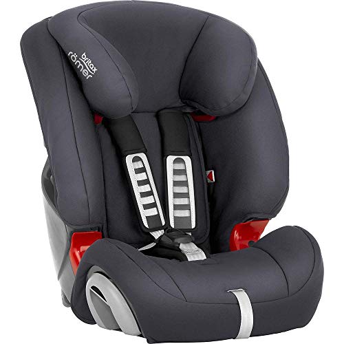 BRITAX RÖMER Silla Coche EVOLVA 1-2-3 Evolutiva y Cómoda Niño de 9 a 36 kg Grupo 1/2/3 de 9 Meses a 12 Años, Storm Grey