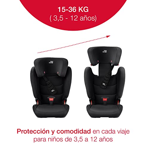 BRITAX RÖMER Silla Coche KIDFIX Z-LINE Protección Superior Frente a Impactos Frontales Niño de 15 a 36 kg Grupo 2/3 de 3,5 a 12 Años, Cosmos Black