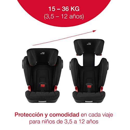 BRITAX RÖMER Silla Coche KIDFIX2 S con Protecciones Laterales Niño de 15 a 36 kg Grupo 2/3 de 3,5 a 12 Años, Cosmos Black