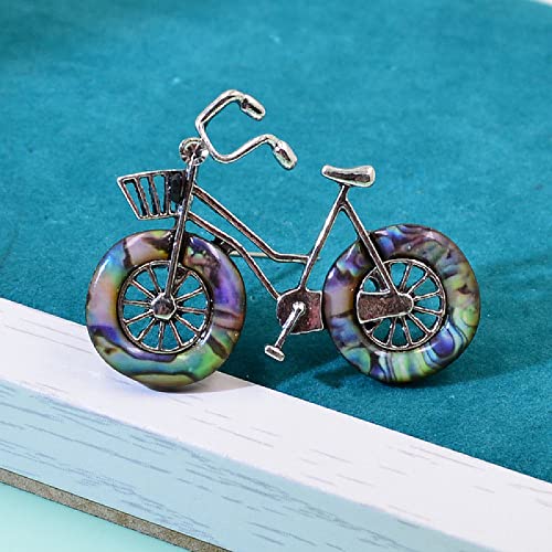 Broches de mujer Pines   Elegancia Plata antigua Broches con forma de bicicleta Hombres y mujeres Unisex Creativo Broche de bicicleta Pines Esmalte Ruedas Joyería