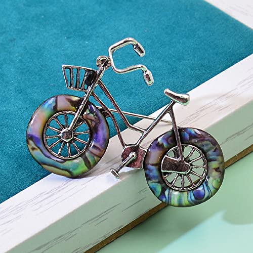 Broches de mujer Pines   Elegancia Plata antigua Broches con forma de bicicleta Hombres y mujeres Unisex Creativo Broche de bicicleta Pines Esmalte Ruedas Joyería