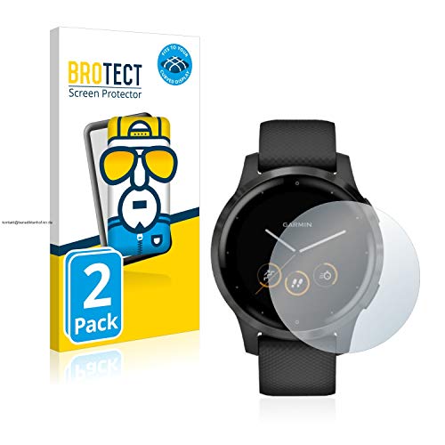 BROTECT Protector Pantalla Completa Compatible con Garmin vivoactive 4 (45 mm) (2 Unidades) 3D Curvo