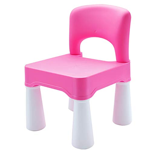 burgkidz Silla Rosa para Niñas Pequeñas de 2 Años en Adelante, Silla de Plástico Desmontable y Ensamblable para Hogar y Jardín, Peso Máximo 100 Kg/220 LB