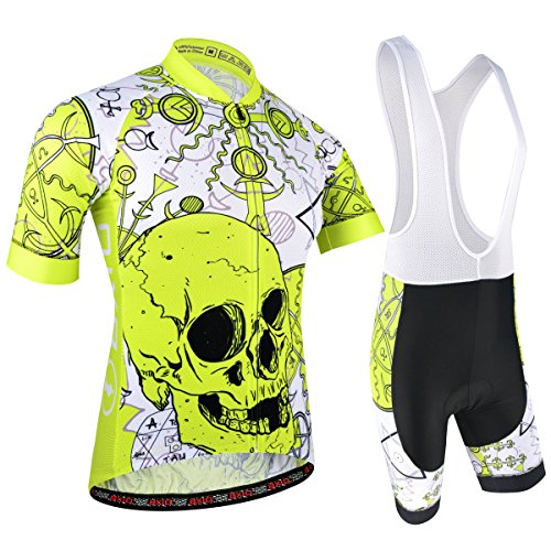 BXIO Hombres Ciclismo Jersey Pro Team Bike Wear Carrera de Calle Pequeño Amarillo, S