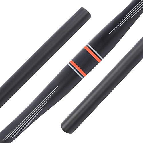 BYARSS Manillar de Ciclismo Mate, Fibra de Carbono Completa, Bicicleta de montaña, Ciclismo, Manillar de Bicicleta de Carretera, Barra Recta 31,8 mm(Mango Recto Naranja 680 * 31.8)